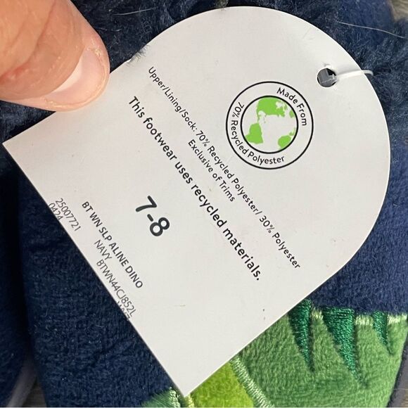 5 for $25🔥Wonder Nation DynoNite Navy Dinosaur Slippers Size 7/8- New - Picture 3 of 4